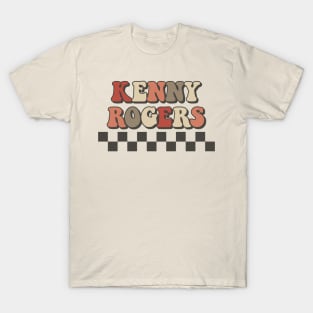 Kenny Rogers Checkered Retro Groovy Style T-Shirt